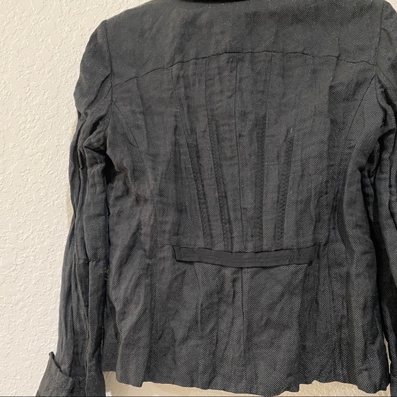 Luisa Cerano Women's Black Shimmery One Button Long Sleeve Blazer Size 10 NWOT - Picture 11 of 14